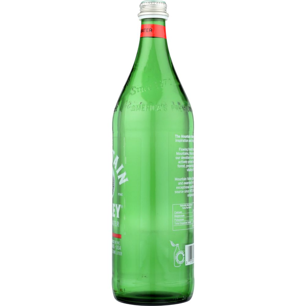 MOUNTAIN VALLEY: Spring Water In Glass Bottle, 1 Liter