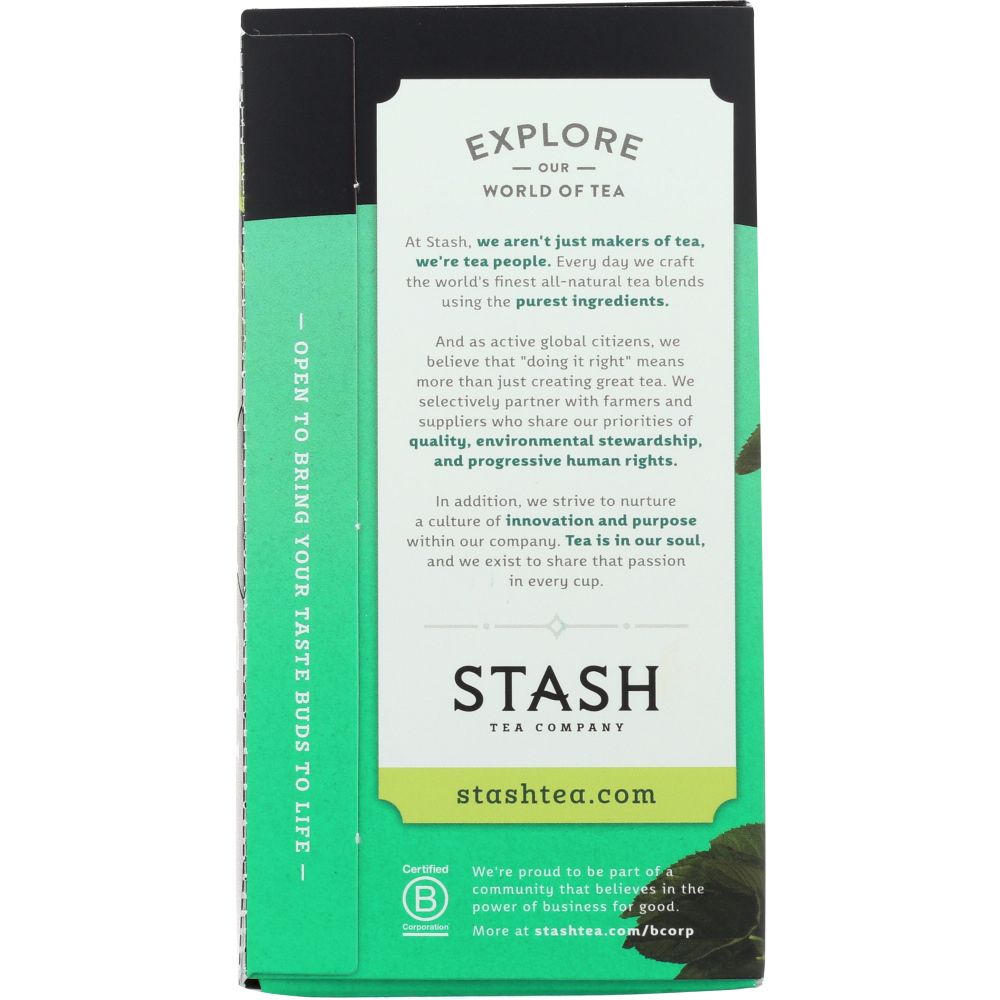 STASH TEA: Premium Peppermint Herbal Tea Caffeine Free 20 Tea Bags, 0.7 oz