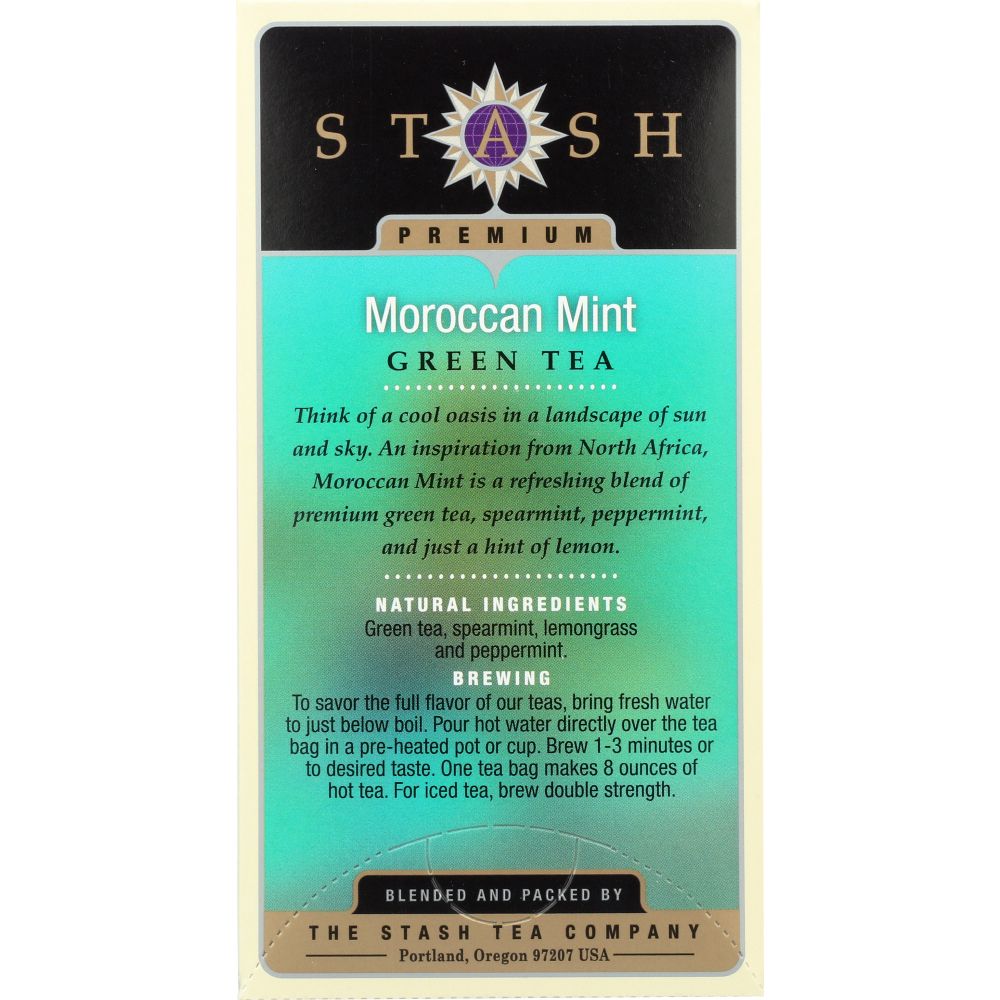 STASH TEA: Green Tea Moroccan Mint 20 Tea Bags, 0.9 oz