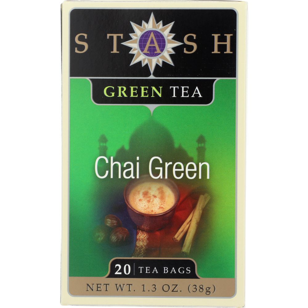 STASH TEA: Chai Green Tea 20 Tea Bags, 1.3 oz