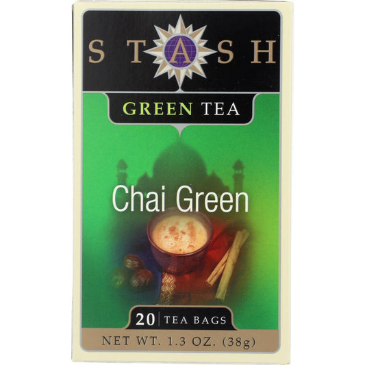 STASH TEA: Chai Green Tea 20 Tea Bags, 1.3 oz