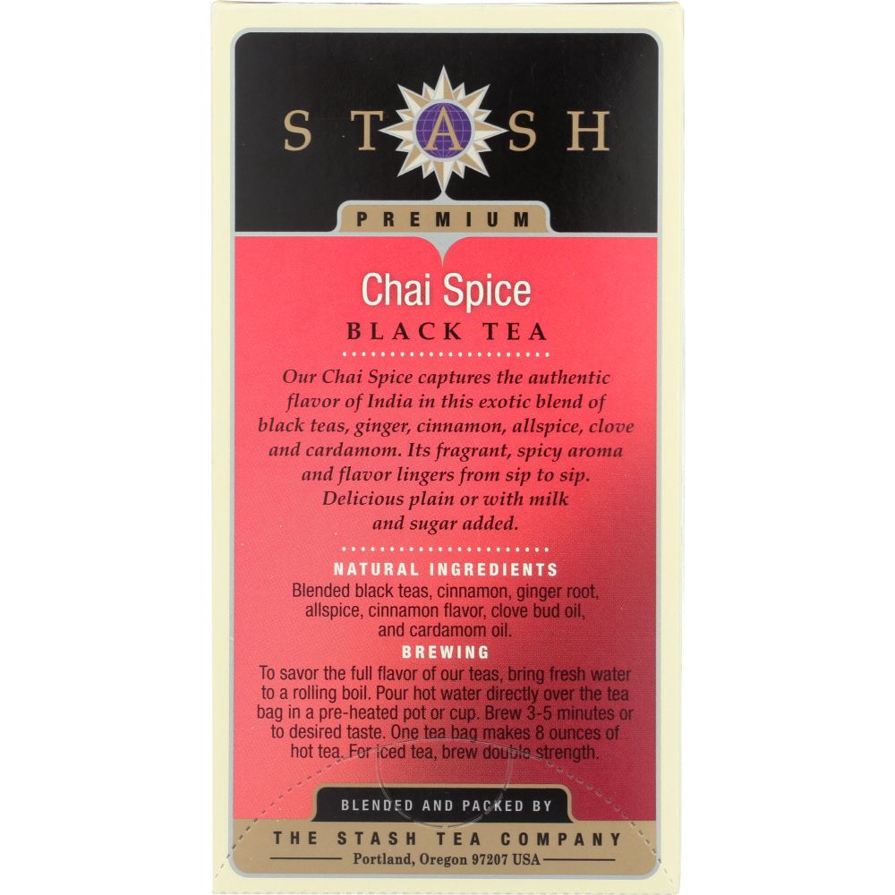 STASH TEA: Black Tea Chai Spice 20 Tea Bags, 1.3 oz