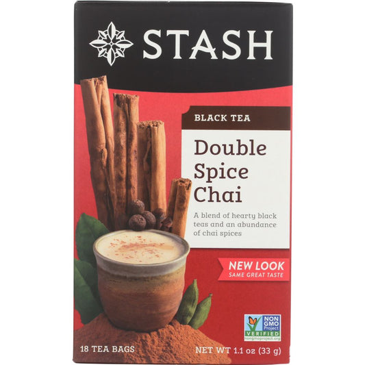 STASH TEA: Black Tea Double Spice Chai 18 tea bags, 1.1 oz