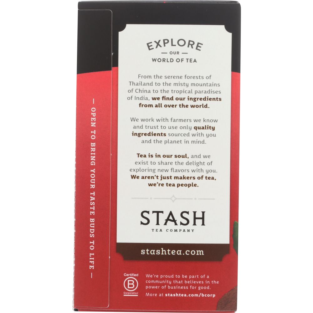 STASH TEA: Black Tea Double Spice Chai 18 tea bags, 1.1 oz