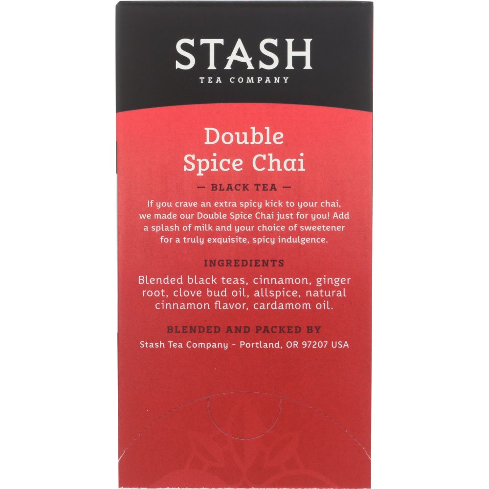 STASH TEA: Black Tea Double Spice Chai 18 tea bags, 1.1 oz