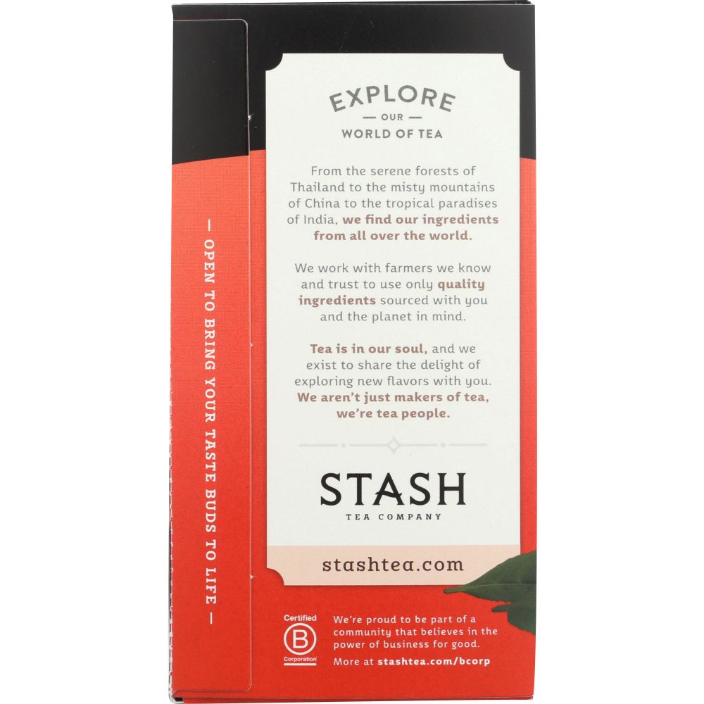 STASH TEA: Decaf Tea Chai Spice 18 Tea Bags, 1.1 oz