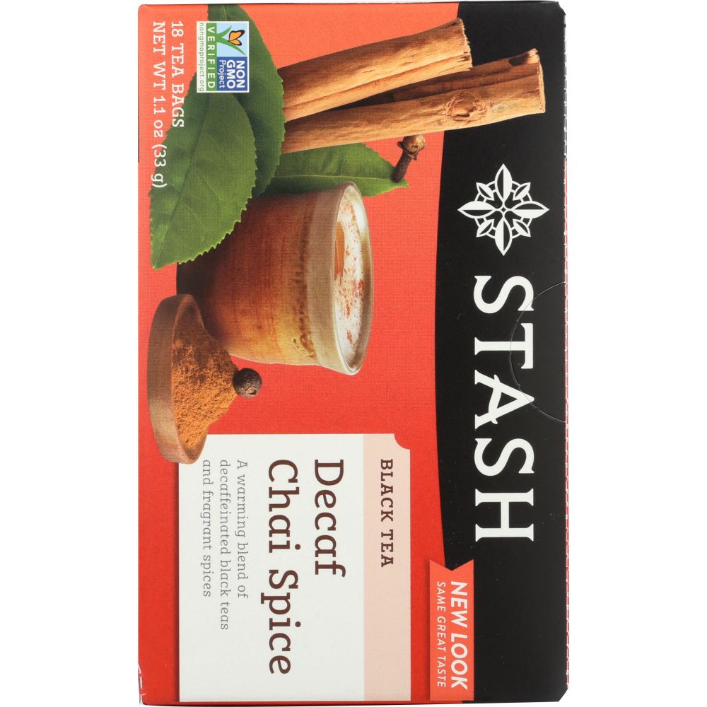 STASH TEA: Decaf Tea Chai Spice 18 Tea Bags, 1.1 oz