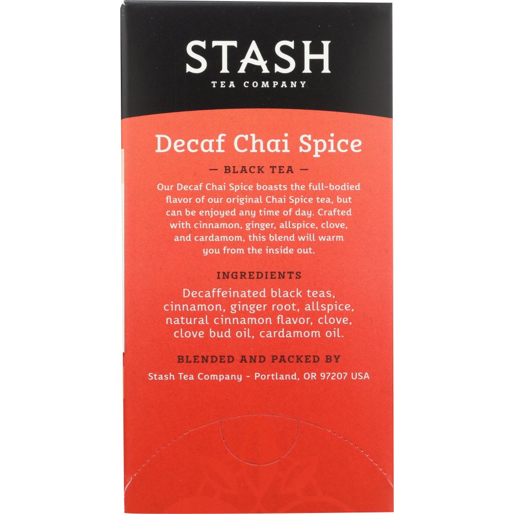 STASH TEA: Decaf Tea Chai Spice 18 Tea Bags, 1.1 oz