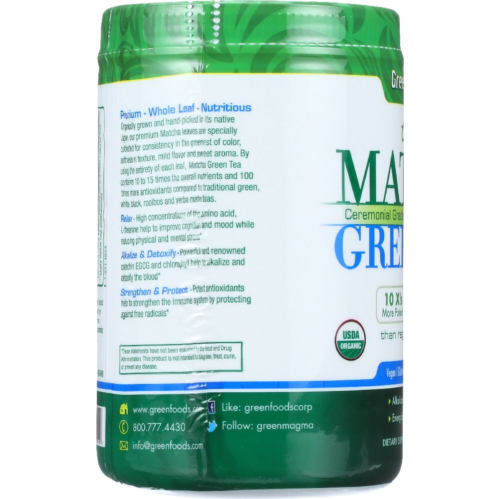 GREEN FOODS: Organic Matcha Green Tea, 11 oz