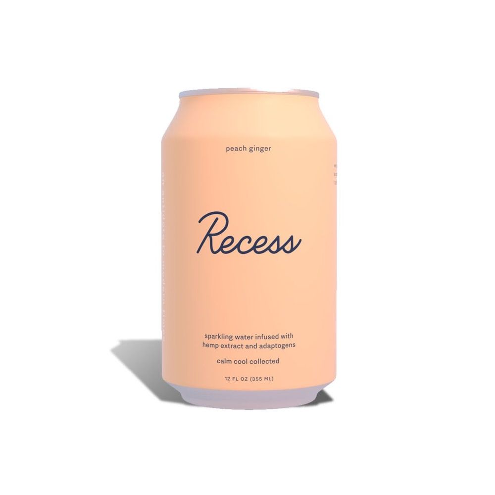 RECESS: Water Sprk Peach Ginger, 12 fo