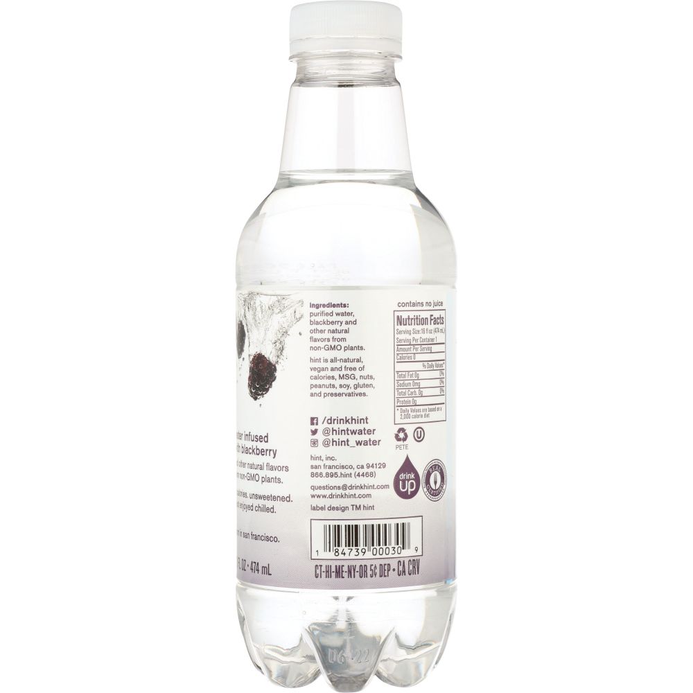 HINT: Premium Essence Blackberry Water, 16 Oz