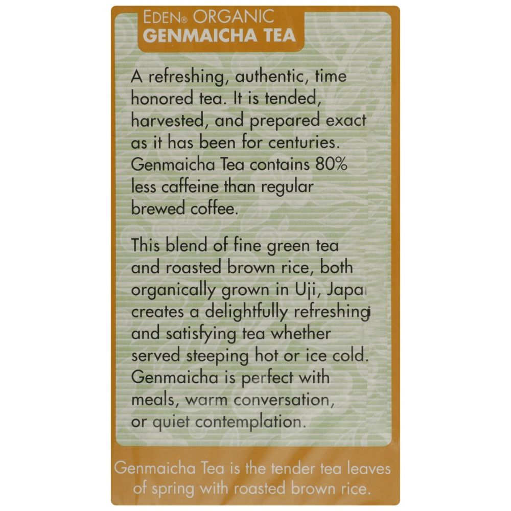 EDEN FOODS: Tea Genmaicha Green Org, 16 bg