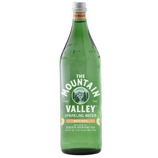 MOUNTAIN VALLEY: White Peach Sparkling Water, 33.8 fo