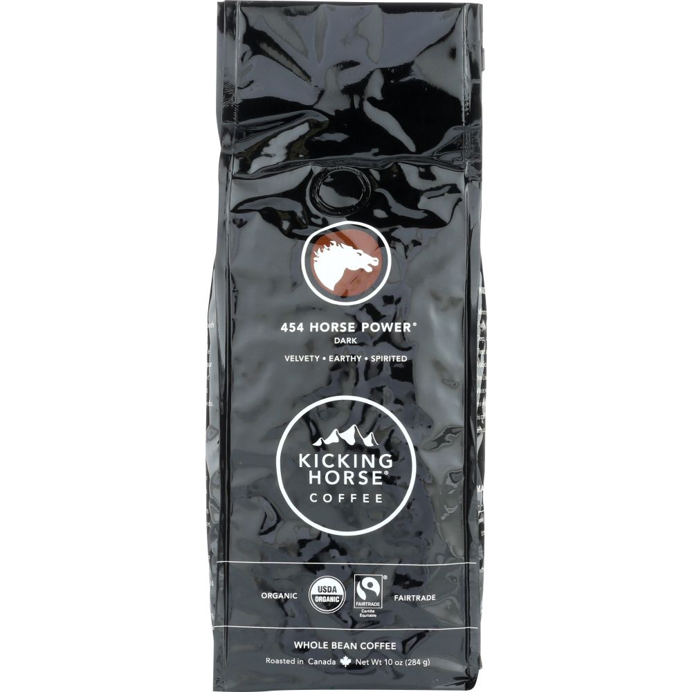 KICKING HORSE COFFEE: 454 Horse Power Dark Roast Whole Bean, 10 oz