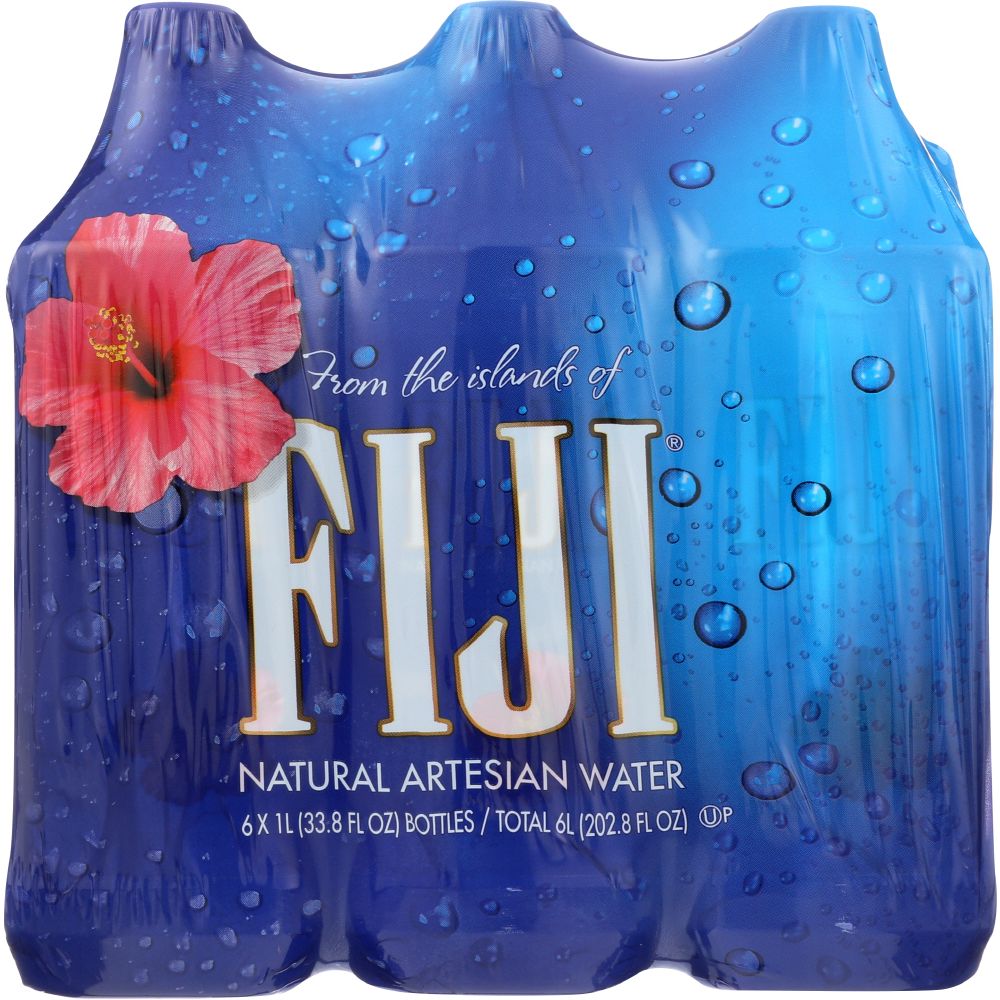 FIJI WATER: Natural Artesian Water 1 liter bottles, 6 pc