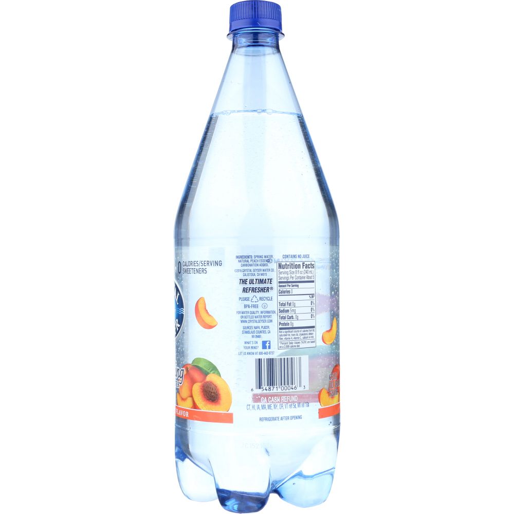 CRYSTAL GEYSER: Sparkling Spring Water Peach, 1.25 lt