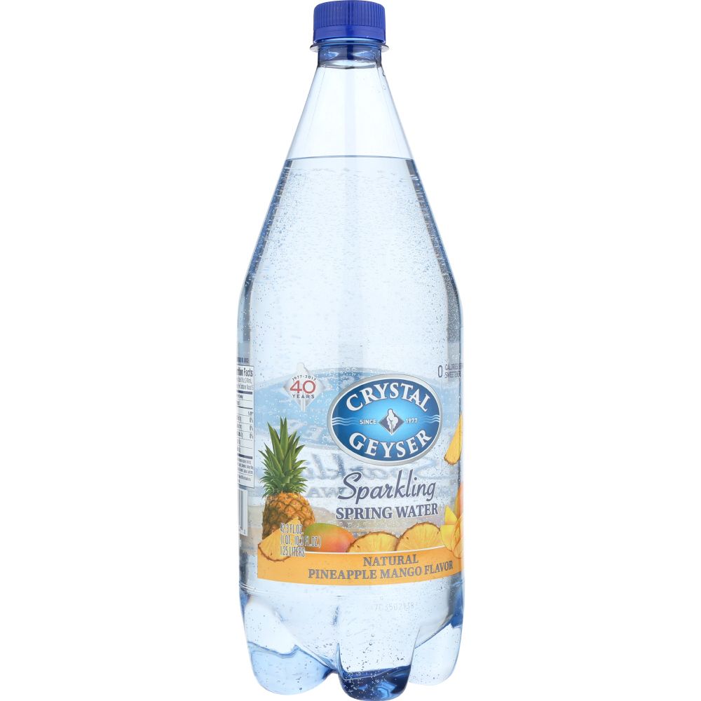CRYSTAL GEYSER: Sparkling Spring Water Pineapple Mango, 1.25 lt