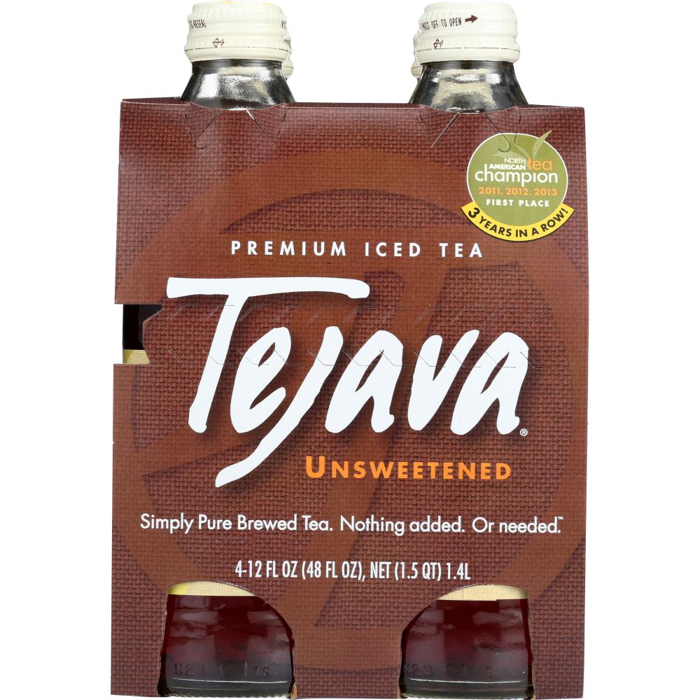 TEJAVA: Premium Iced Tea 12 oz bottles 4 counts, 48 oz