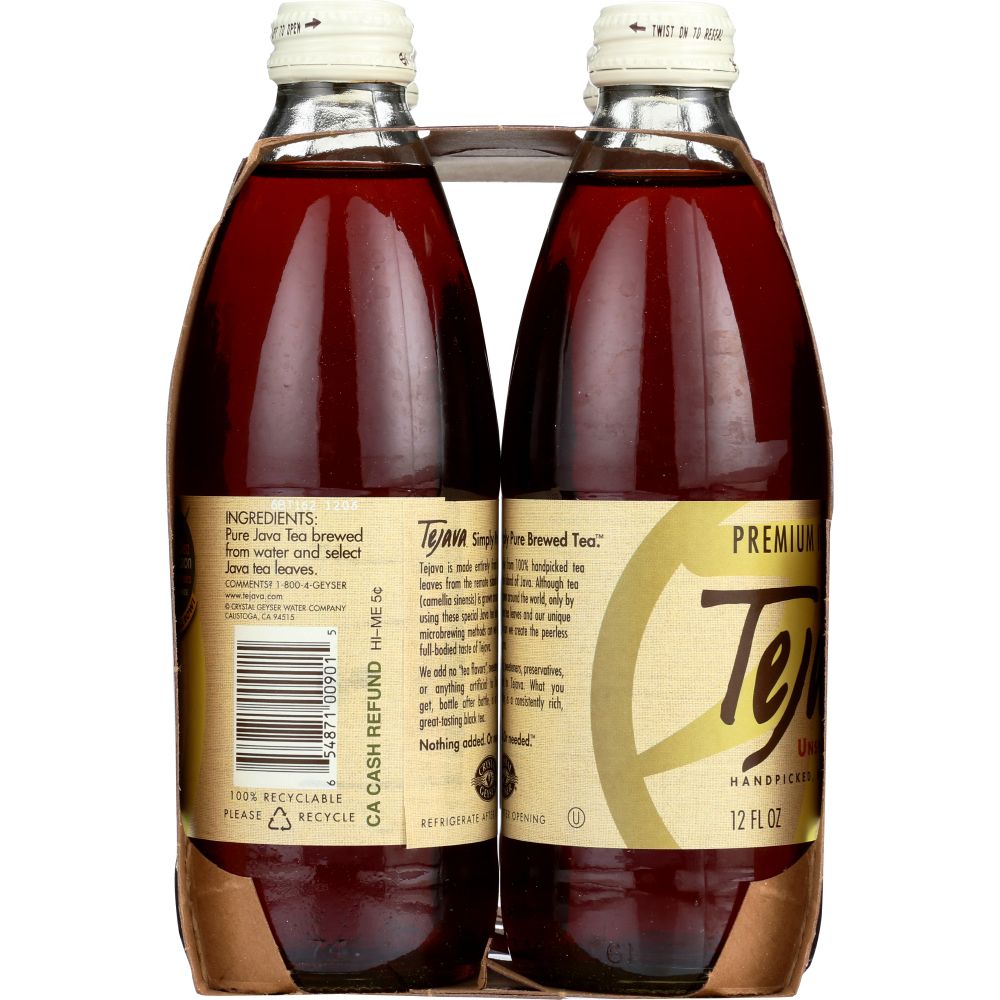 TEJAVA: Premium Iced Tea 12 oz bottles 4 counts, 48 oz