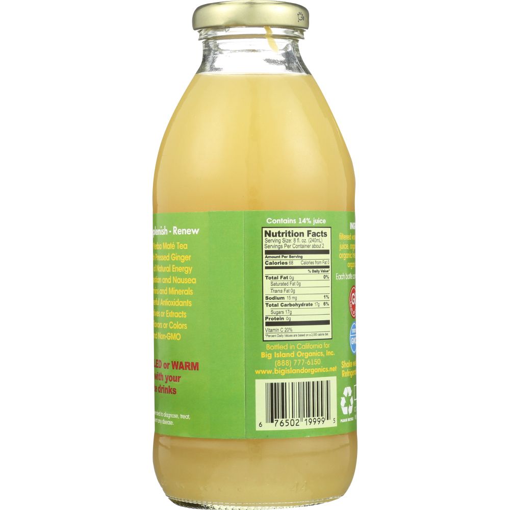 BIG ISLAND ORGANICS: Organic Gingerade Mate Juice, 16 oz