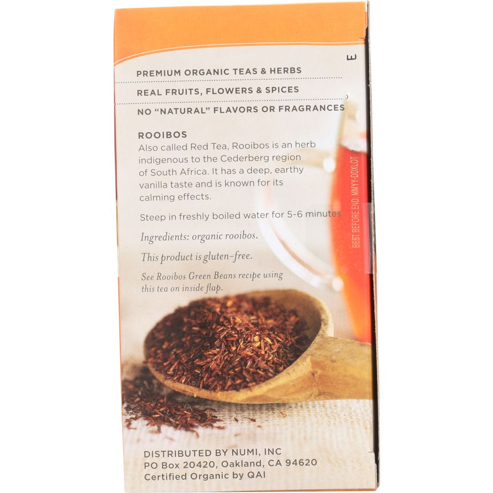 NIMI TEAS: Organic Rooibos Tea 18 Tea Bags, 1.52 oz