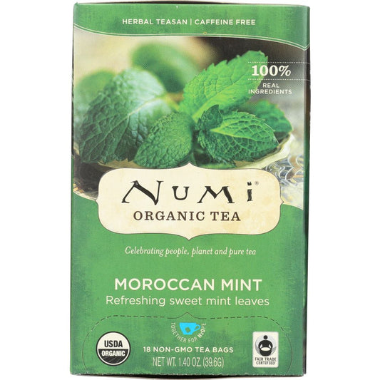 NUMI TEAS: Organic Moroccan Mint Herbal Tea, 18 bg