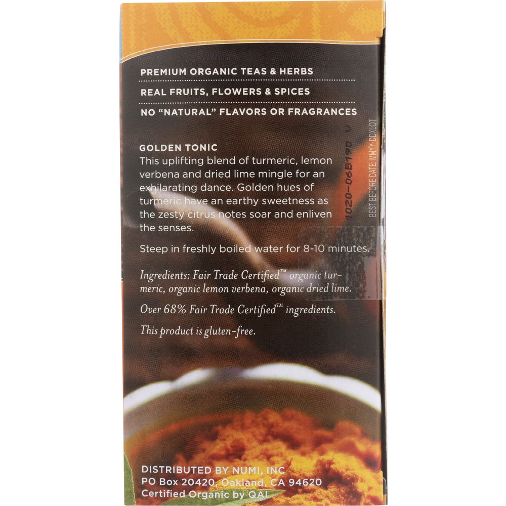 NUMI TEA: Tea Turmeric Golden Tonic, 12 bg