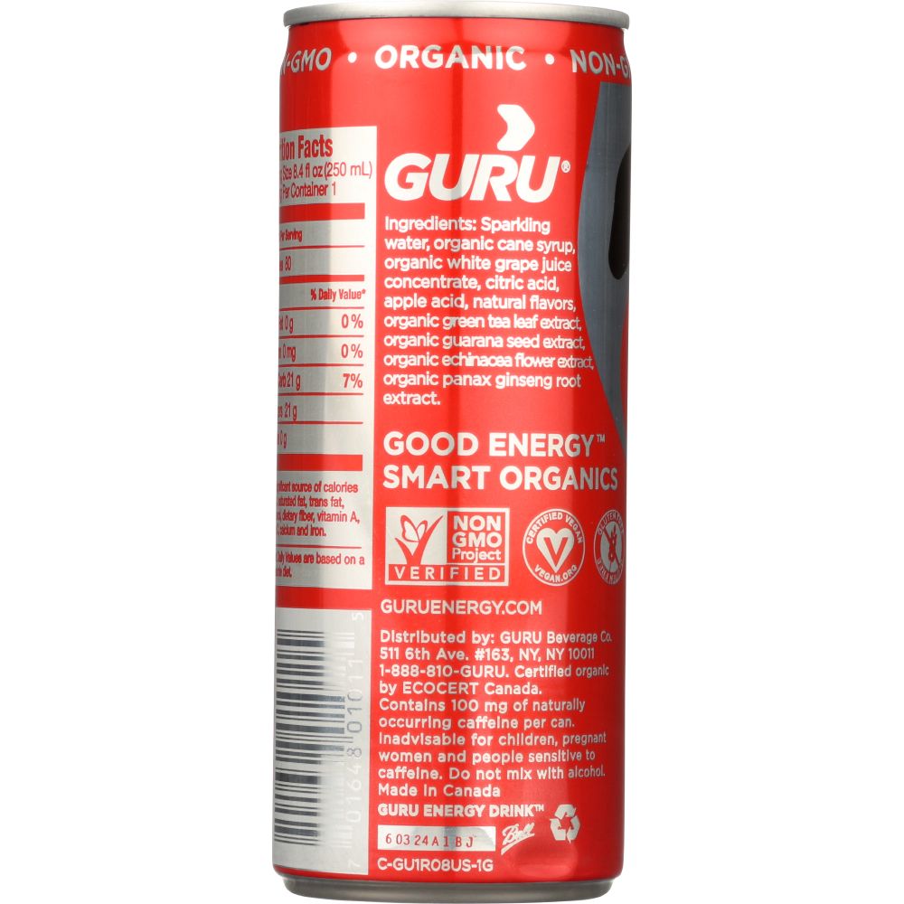 GURU: Energy Organic Energy Drink, 8.4 oz