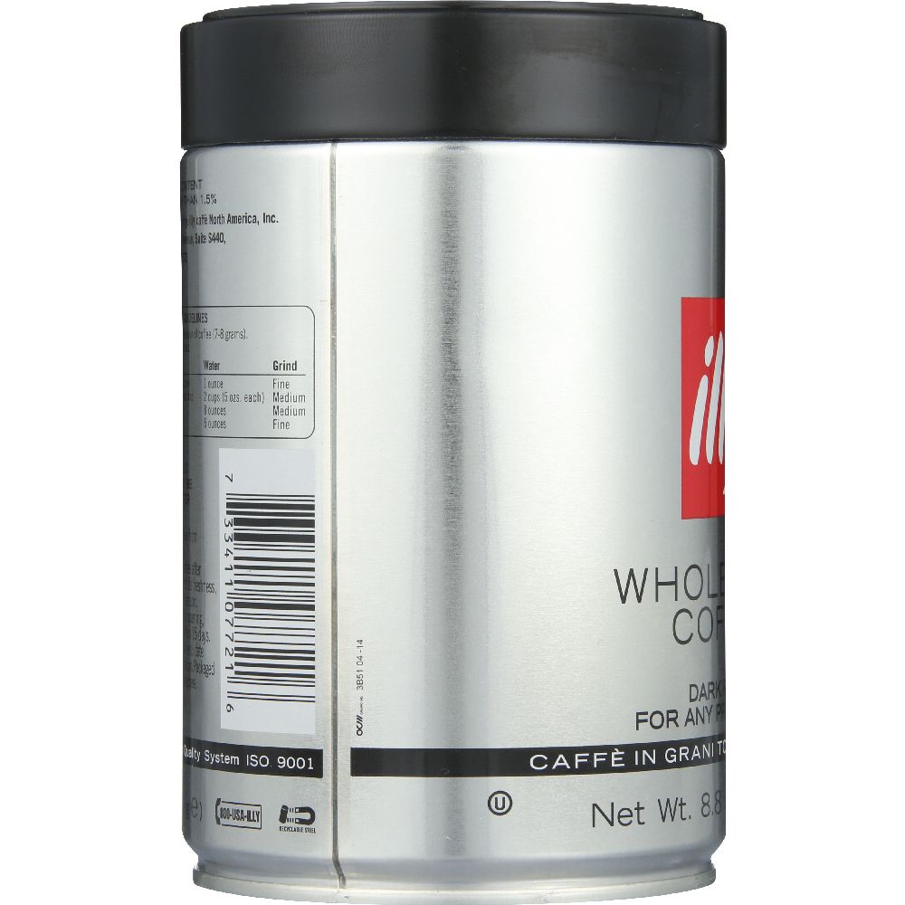 ILLYCAFFE: Whole Bean Dark Roast Coffee, 8.8 oz