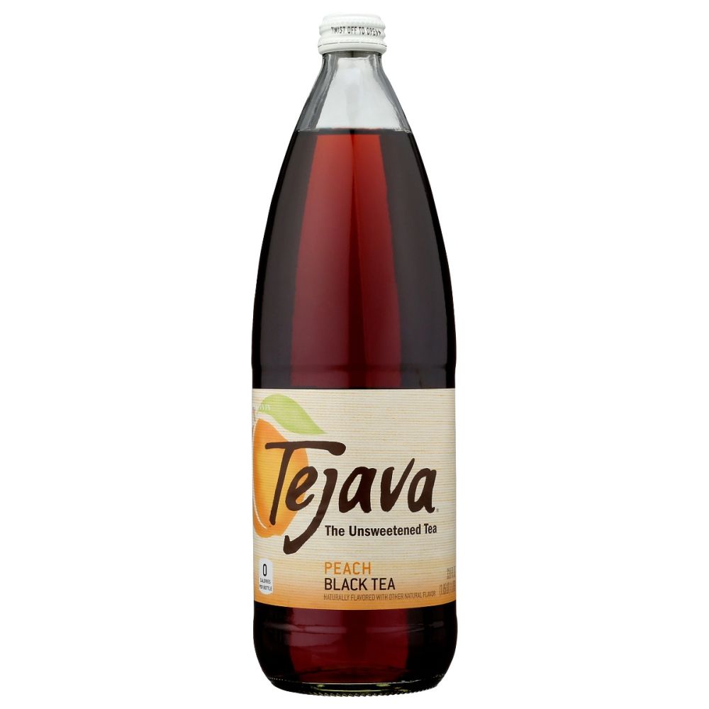 TEJAVA: Tea Black Peach Unsweet, 33.8 fo