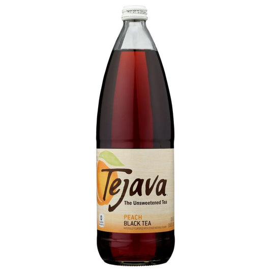 TEJAVA: Tea Black Peach Unsweet, 33.8 fo