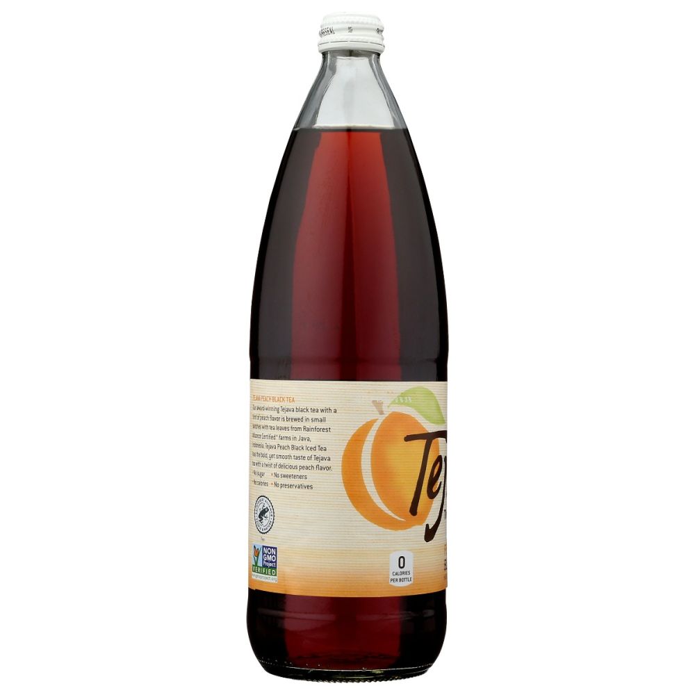 TEJAVA: Tea Black Peach Unsweet, 33.8 fo