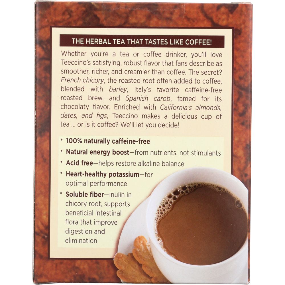 TEECCINO: Chicory Herbal Tea Medium Roast Caffeine Free Hazelnut 10 Tea Bags, 2.12 Oz