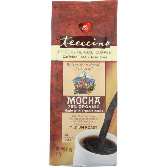 TEECCINO: Herbal Coffee Mediterranean Mocha Medium Roast Caffeine-Free, 11 oz