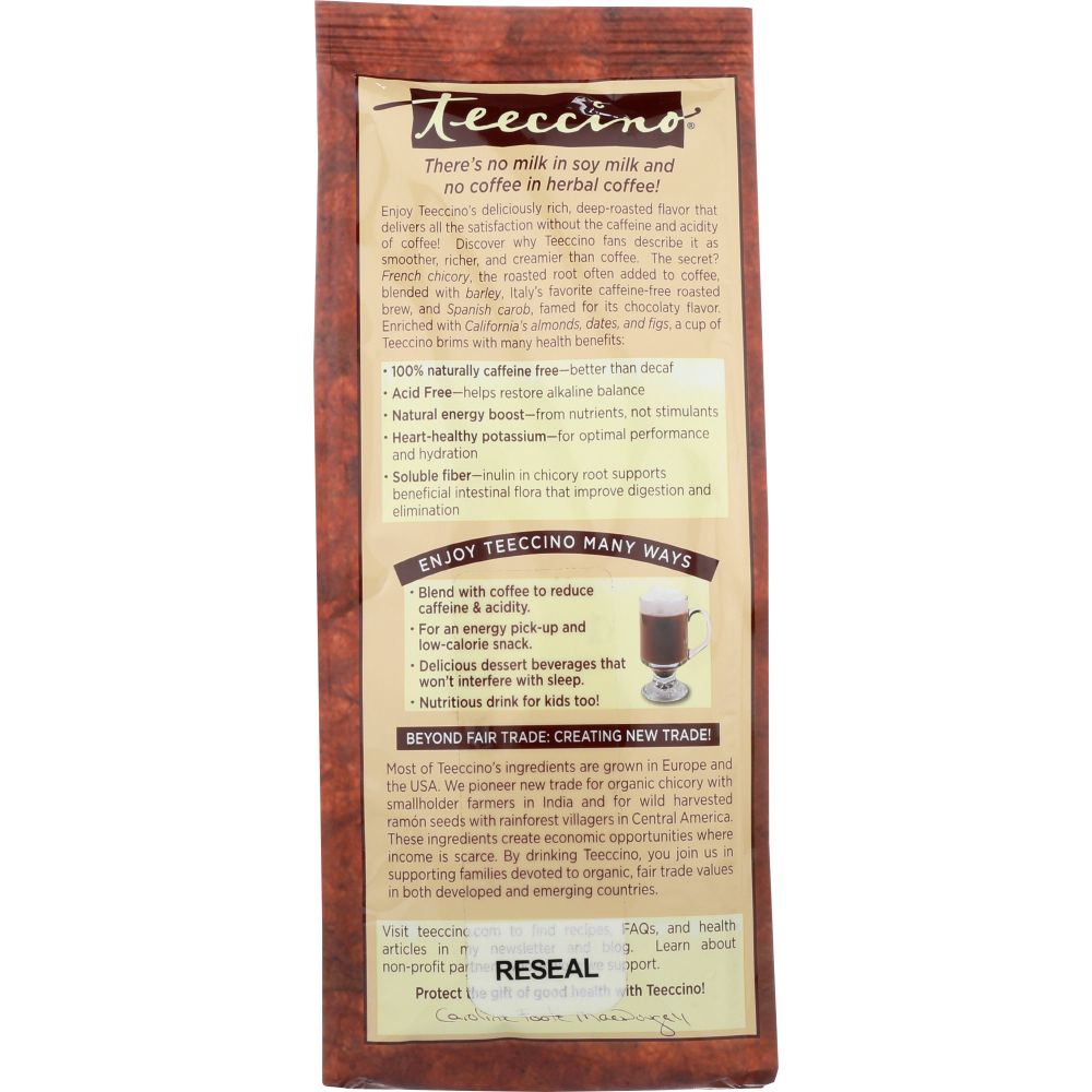 TEECCINO: Herbal Coffee Mediterranean Mocha Medium Roast Caffeine-Free, 11 oz