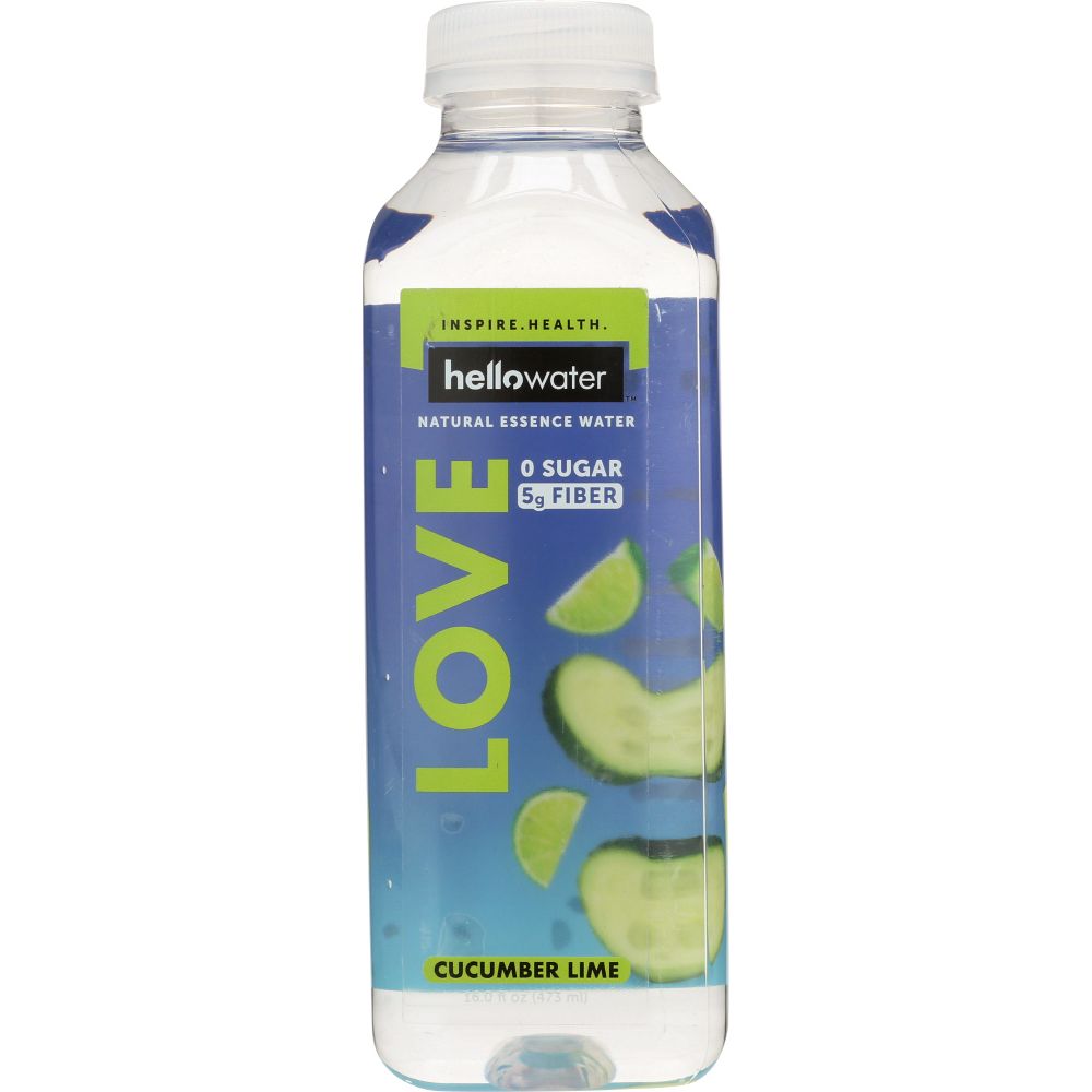 HELLOWATER: Love, Cucumber Lime Water, 16 oz