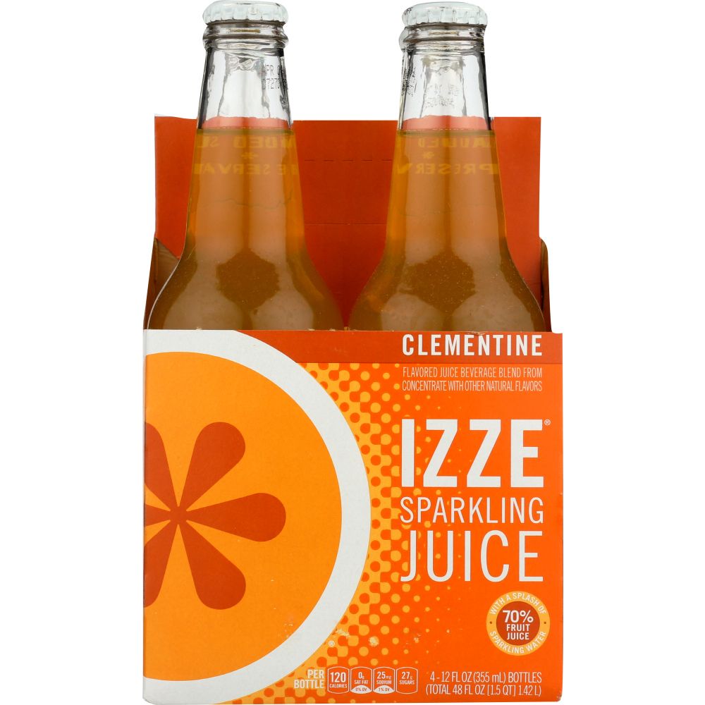 IZZE BEVERAGE: Sparkling Clementine Flavored Juice Beverage 4 count, 48 oz