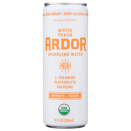 ARDOR ORGANIC INC: Water Sprkl White Peach, 12 fo