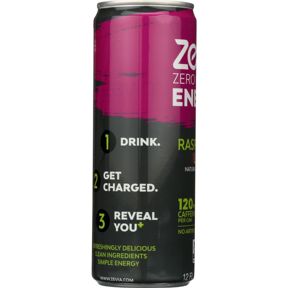 ZEVIA: Energy Raspberry Lime Zero Calorie, 12 oz