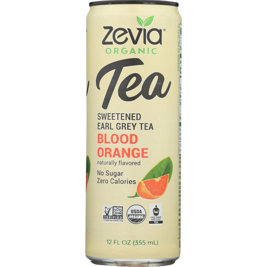 ZEVIA ORGANIC: Sweetened Earl Grey Tea Blood Orange, 12 fo