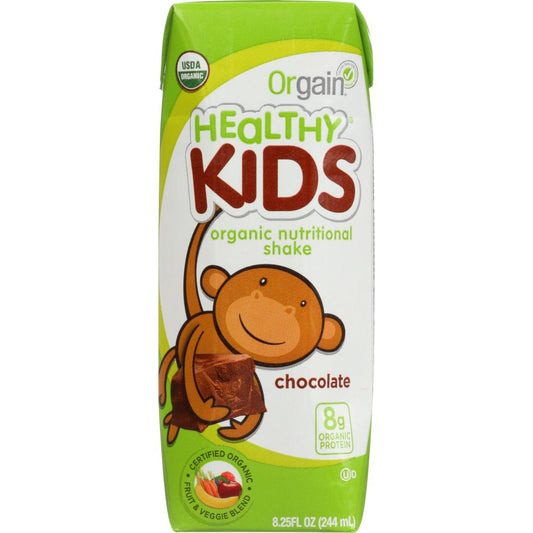 ORGAIN: Healthy Kids Organic Nutritional Shake Chocolate, 8.25 oz