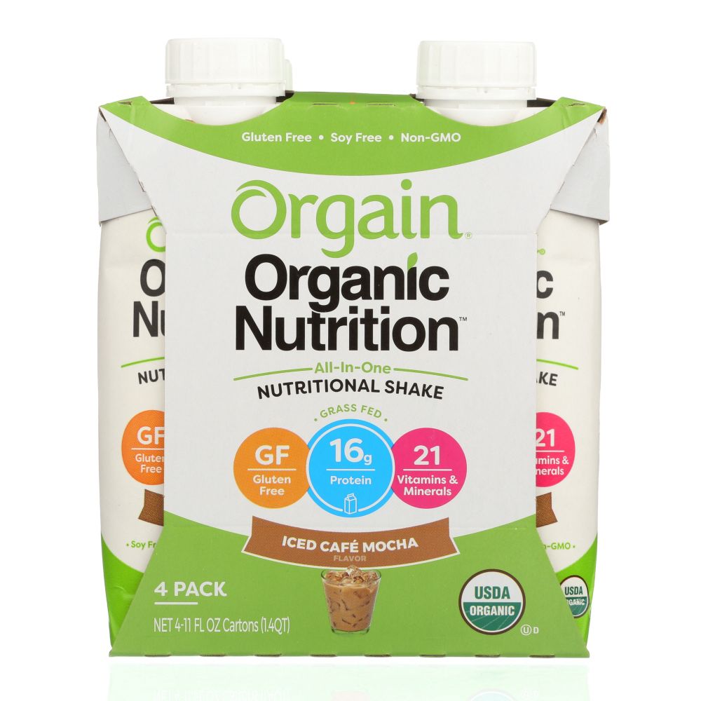 ORGAIN: Organic Iced Cafe Mocha Nutritional Shake 4 count (11 oz each), 44 oz