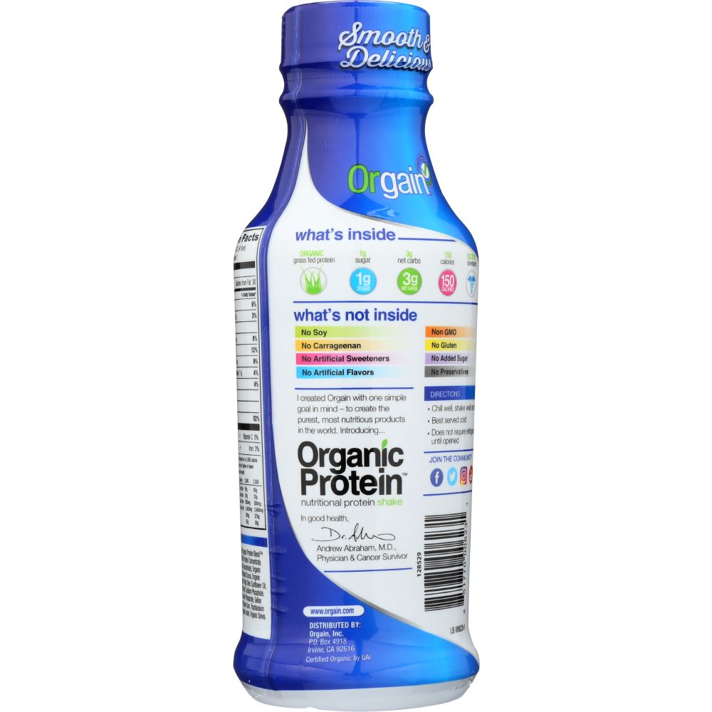 ORGAIN: Ready to Drink Creamy Chocolate Shake, 14 oz