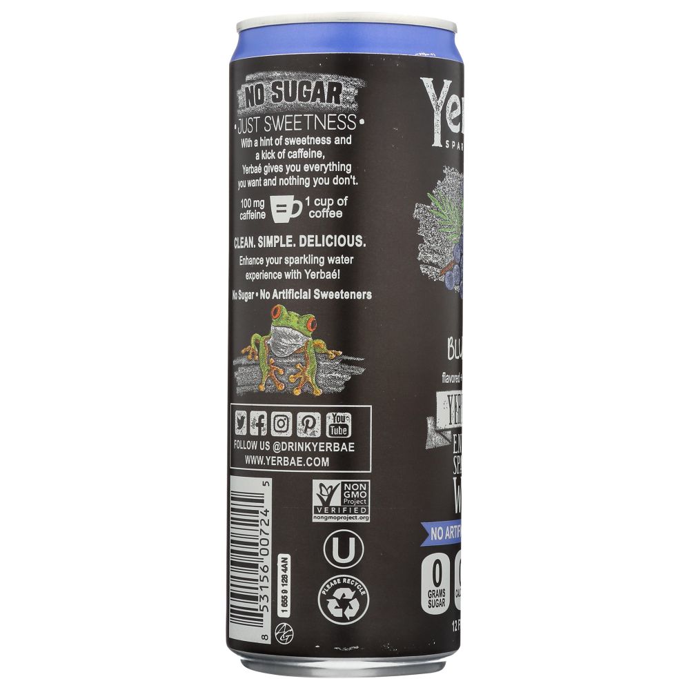 YERBAE: Enhanced Sparkling Water Acai Blueberry, 12 fl oz