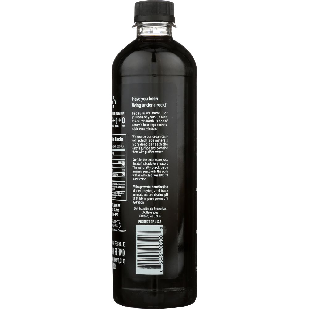 BLK BEVERAGES: Premium Alkaline Water Naturally Black, 16.9 oz