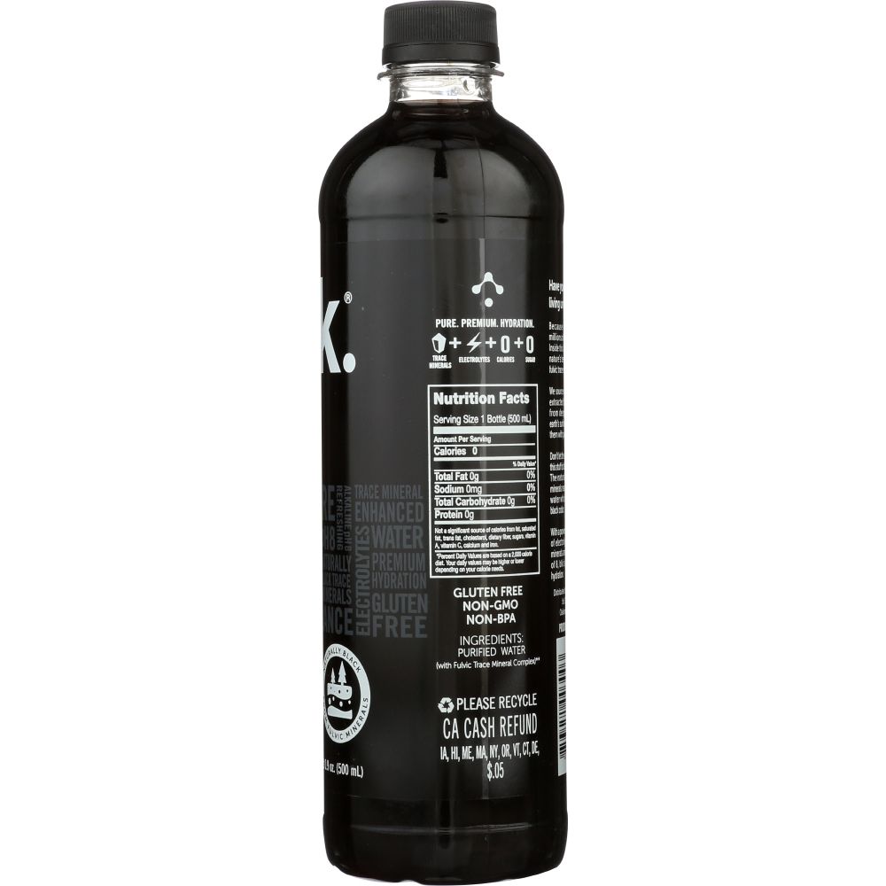 BLK BEVERAGES: Premium Alkaline Water Naturally Black, 16.9 oz