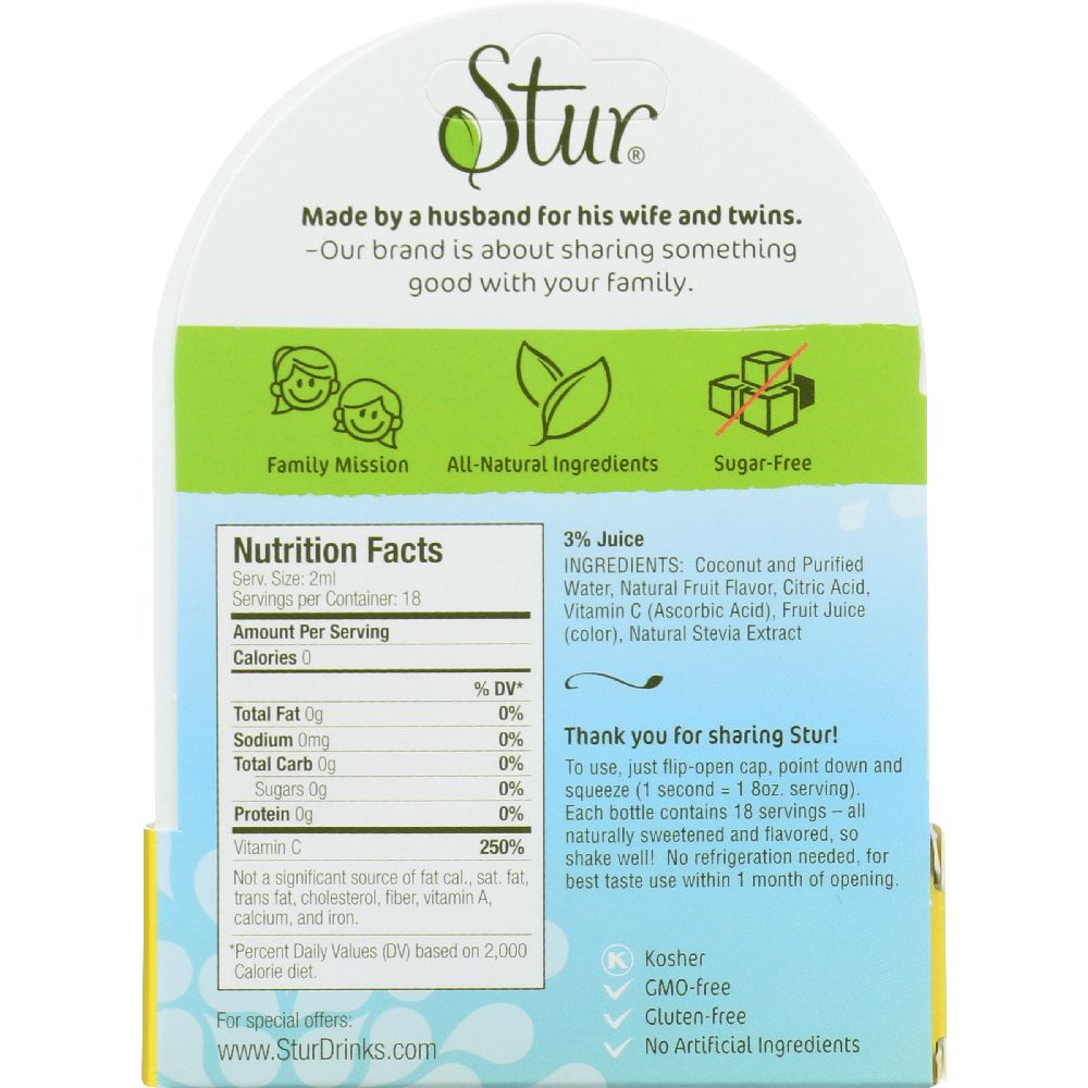 STUR: Liquid Water Enhancer Coconut Water plus Pineapple, 1.28 oz