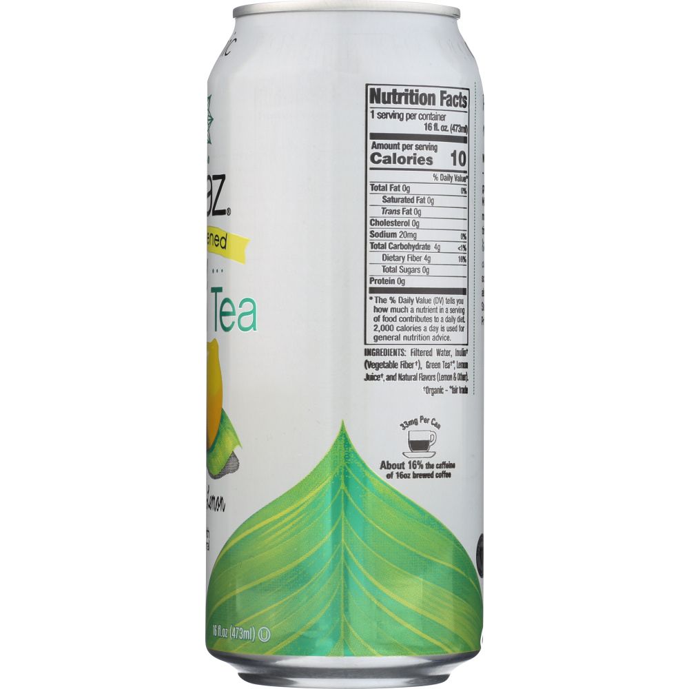 STEAZ: Organic Iced Green Tea Unsweetened with Lemon, 16 oz