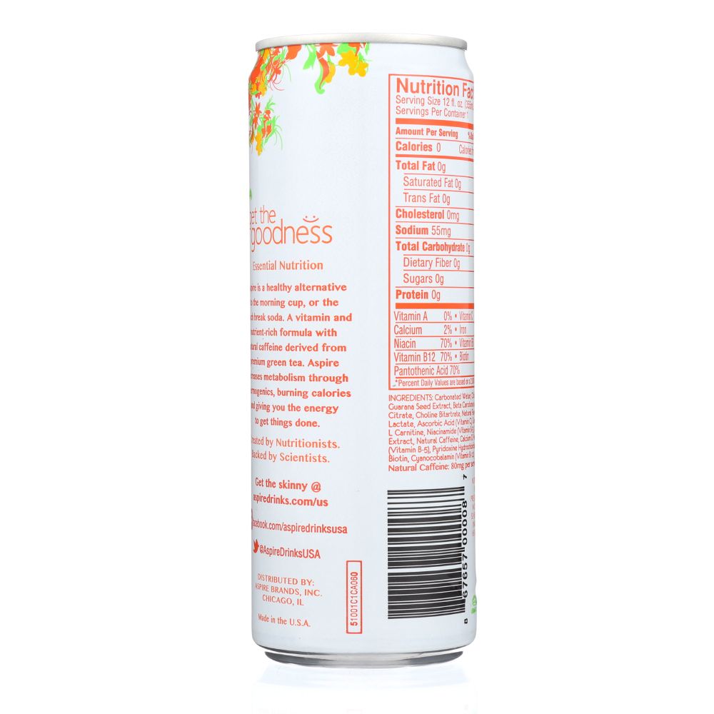 ASPIRE: Energy Drink Mango Lemonade Single, 12 fo