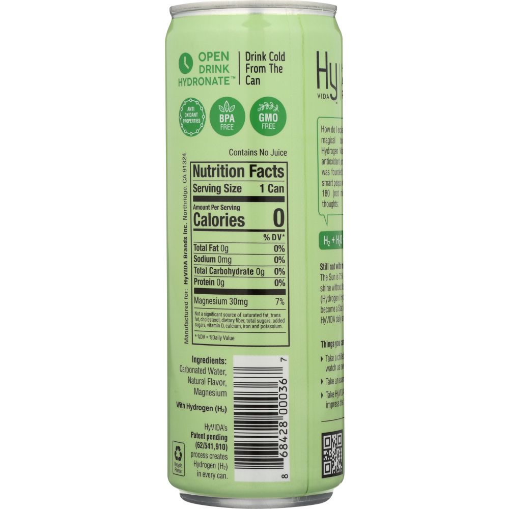 HYVIDA: Water Sparkling Lemon Lime, 12 fo